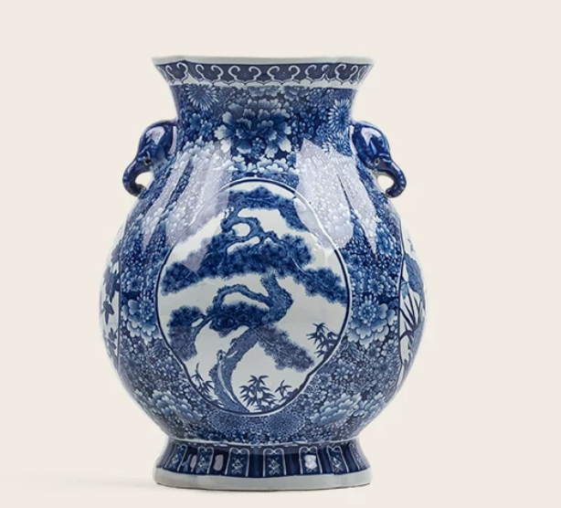 Blue & White Porcelain Vase — Jingdezhen Antique Style