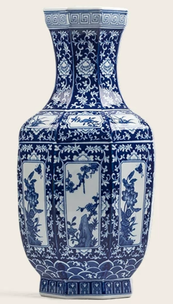 Blue & White Porcelain Vase — Jingdezhen Antique Style