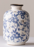 Blue & White Floral Ceramic Vase