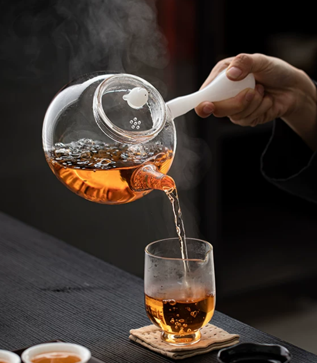 Glass Side-Handle Tea Boiling Kettle with Electric Ceramic Stove