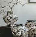 Jingdezhen Wabi-Sabi Textured Ceramic Vase — Rustic Zen Stoneware, 3 Styles