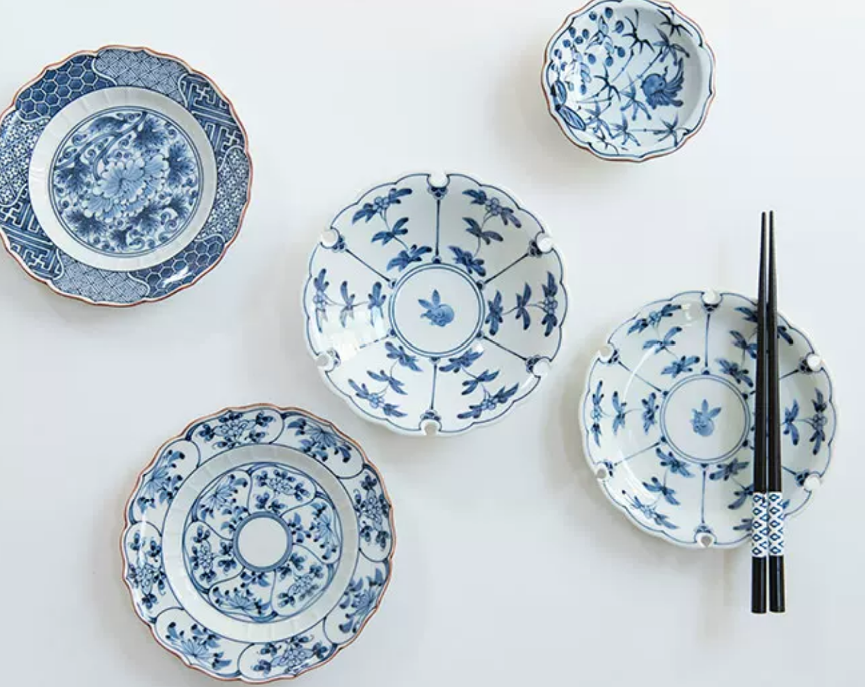 Japanese Imari Blue & White Porcelain Tableware