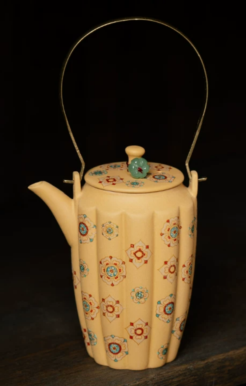 Handmade Zisha Teapot — light background, full view